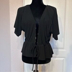 NWT TravelSmith Reversible Open Tie Front Blouse‎ Cardigan Size Small Petite